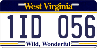WV license plate 1ID056