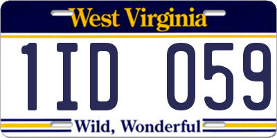 WV license plate 1ID059