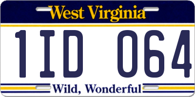 WV license plate 1ID064