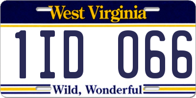 WV license plate 1ID066