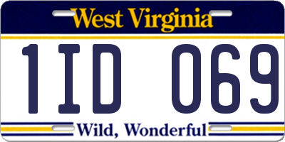 WV license plate 1ID069