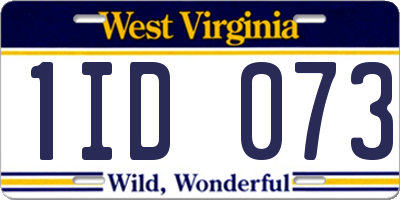 WV license plate 1ID073