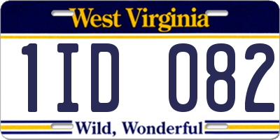 WV license plate 1ID082