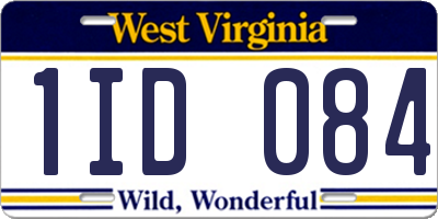 WV license plate 1ID084