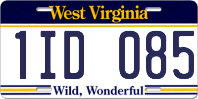 WV license plate 1ID085