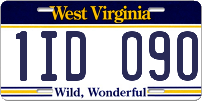 WV license plate 1ID090