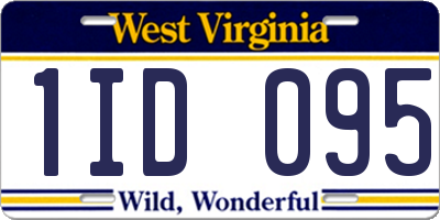 WV license plate 1ID095