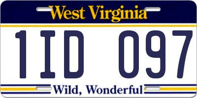 WV license plate 1ID097