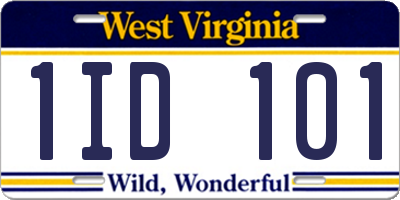 WV license plate 1ID101