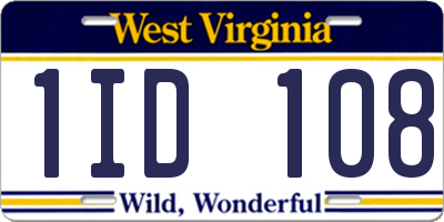 WV license plate 1ID108