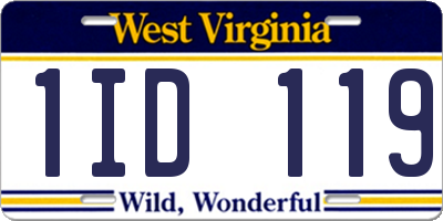 WV license plate 1ID119
