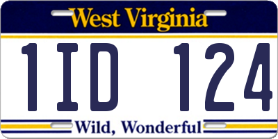 WV license plate 1ID124