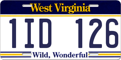 WV license plate 1ID126