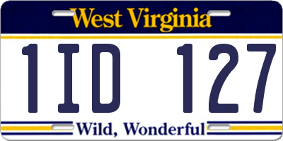 WV license plate 1ID127