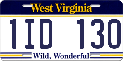 WV license plate 1ID130