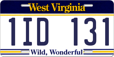 WV license plate 1ID131
