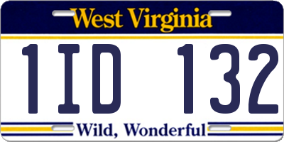 WV license plate 1ID132