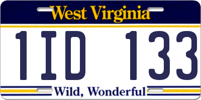 WV license plate 1ID133