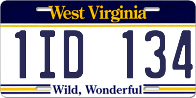 WV license plate 1ID134