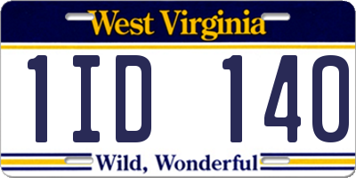 WV license plate 1ID140