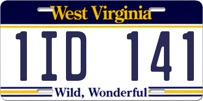 WV license plate 1ID141