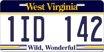 WV license plate 1ID142