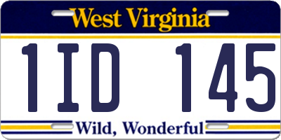 WV license plate 1ID145