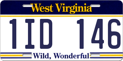 WV license plate 1ID146