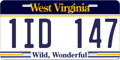 WV license plate 1ID147
