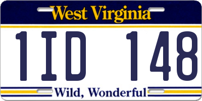WV license plate 1ID148