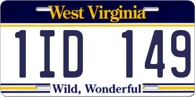 WV license plate 1ID149