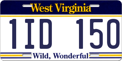 WV license plate 1ID150