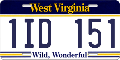 WV license plate 1ID151