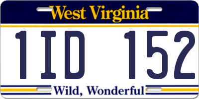 WV license plate 1ID152