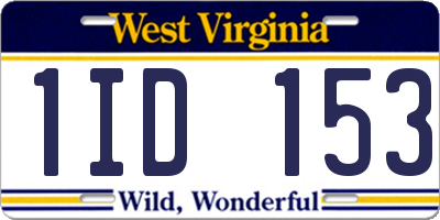 WV license plate 1ID153