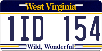 WV license plate 1ID154