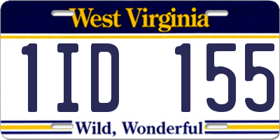 WV license plate 1ID155