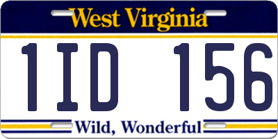 WV license plate 1ID156