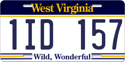 WV license plate 1ID157