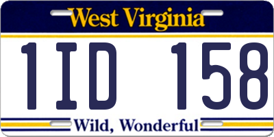 WV license plate 1ID158