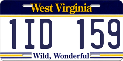 WV license plate 1ID159