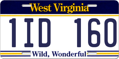 WV license plate 1ID160
