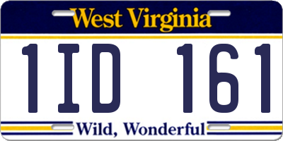 WV license plate 1ID161