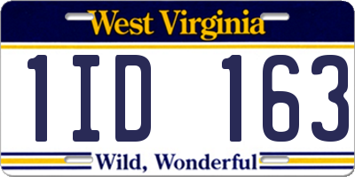 WV license plate 1ID163