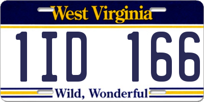 WV license plate 1ID166