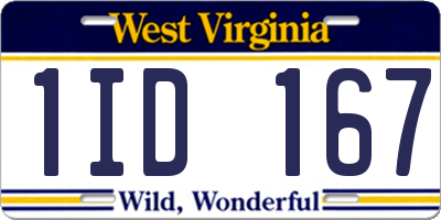 WV license plate 1ID167