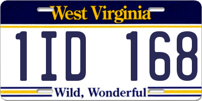 WV license plate 1ID168