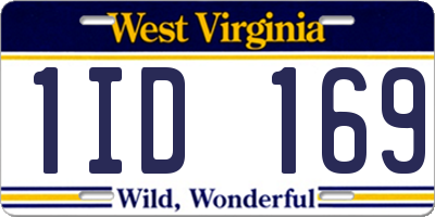WV license plate 1ID169