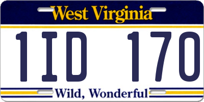 WV license plate 1ID170