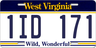 WV license plate 1ID171